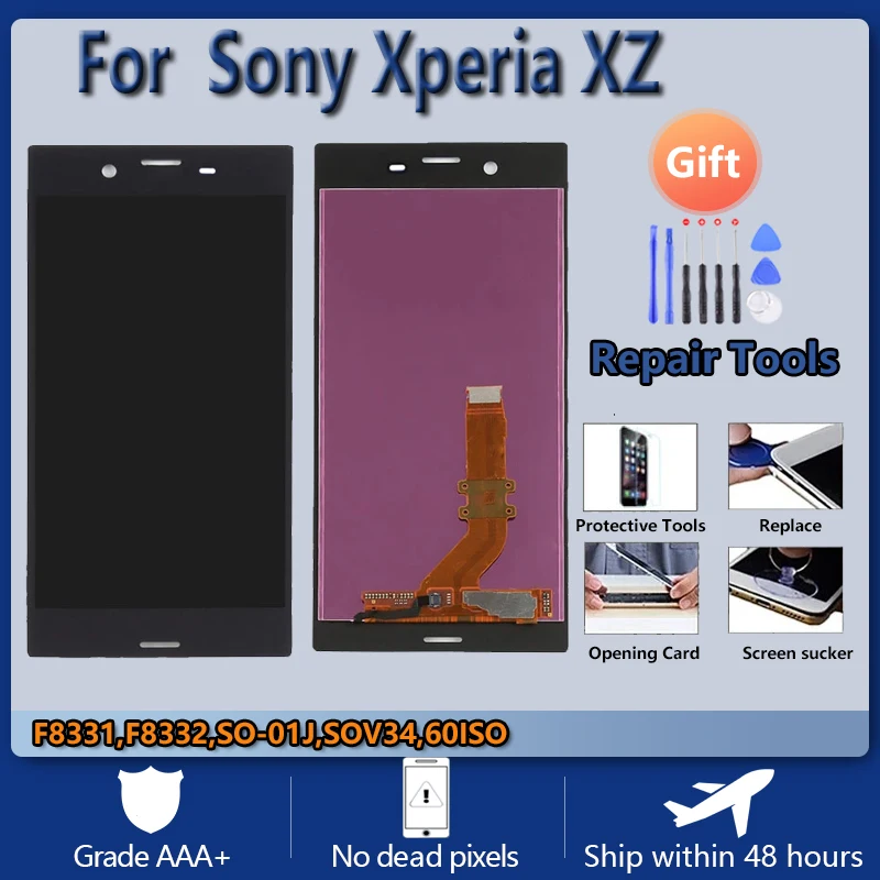 

For Sony Xperia XZ F8331 F8332 SO-01J SOV34 601SO LCD screen assembly touch glass,With repair parts LCD Display Silver Black