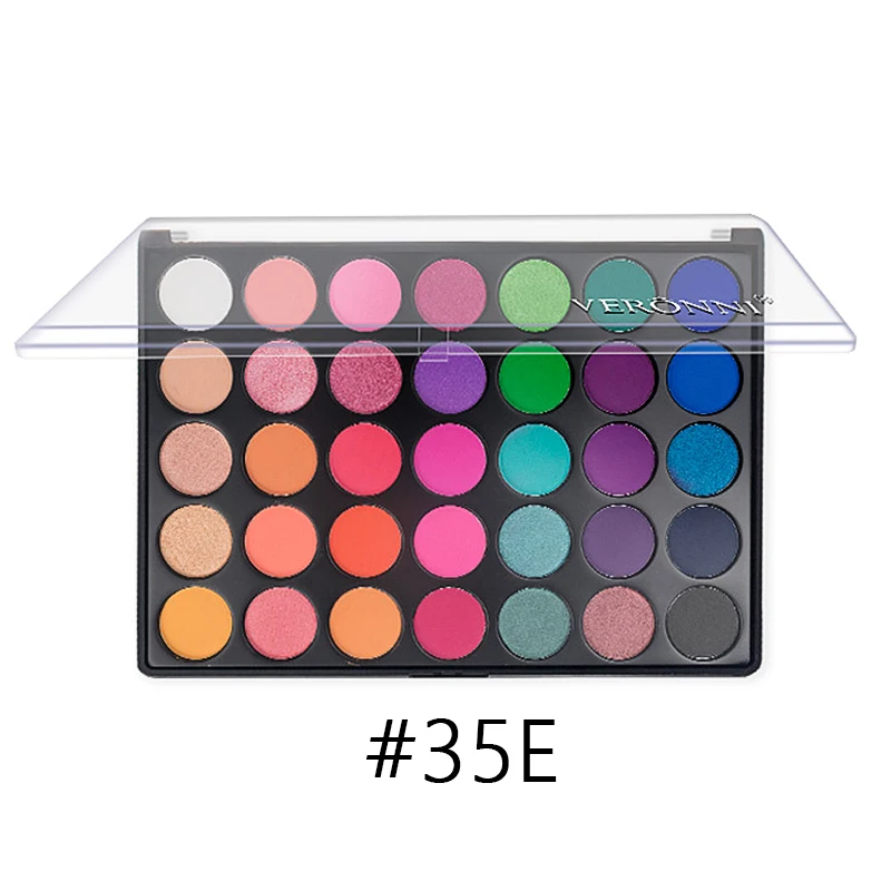 35E Color Eyeshadow VERONNI 35 цветов обнаженные тени для век Макияж Shimmer Водонепроницаемый Профессиональный матовый блеск обнаженные тени для век макияж Палитра - Цвет: 35E Color Eyeshadow