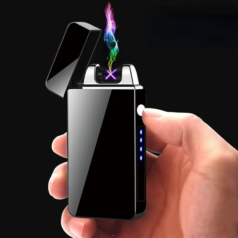 

Battery Display Personality Windproof Charging Lighter LCD Touch Switch USB Double Arc
