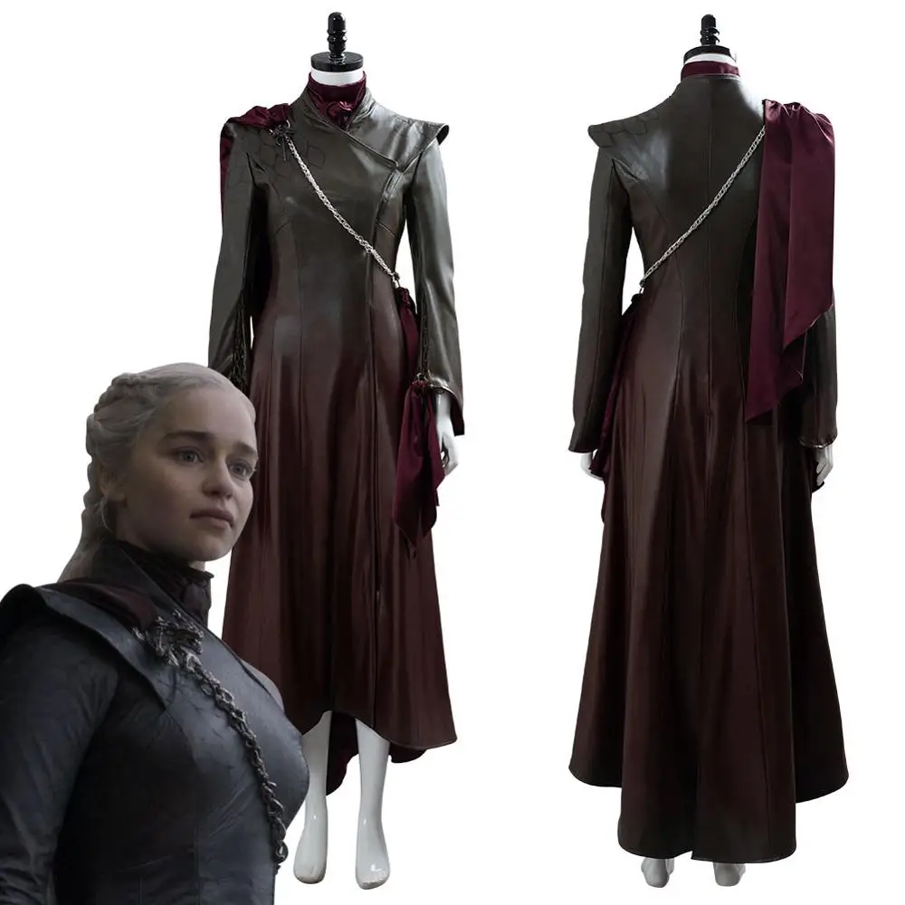 Game of Thrones Season 8 E5 Mother of Dragons Daenerys Targaryen Dress Cosplay Costume Adult Women Halloween Carnival Costumes