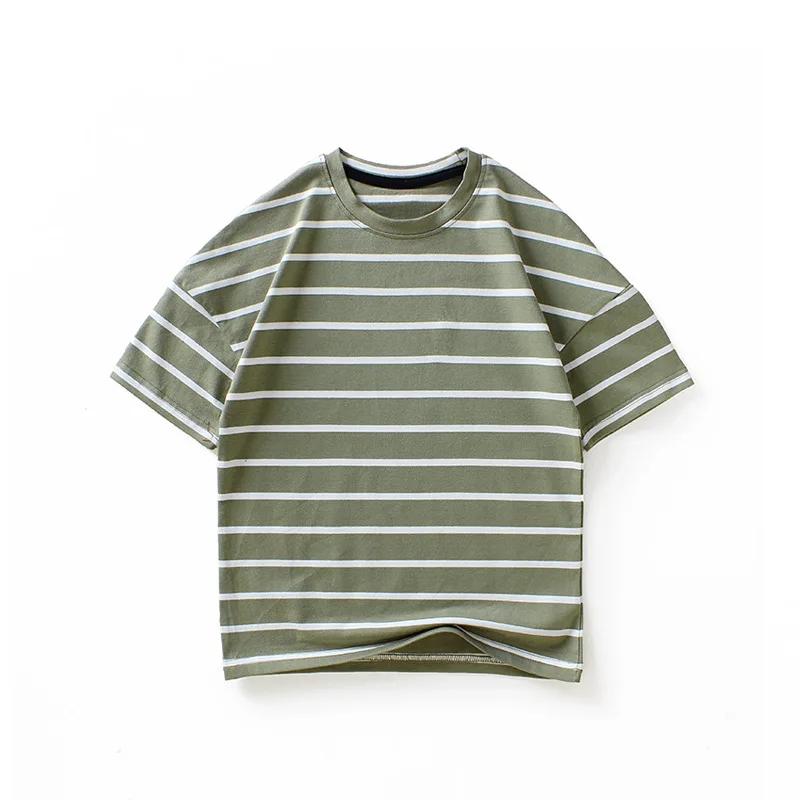

VIDMID 2021 summer Korean new children's T-shirt boys' and girls' T-shirt loose stripe children's Short Sleeve T-Shirt 4102 67