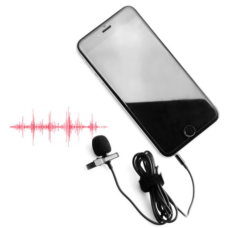 Профессиональный петличный конденсаторный микрофон для записи аудио и видео