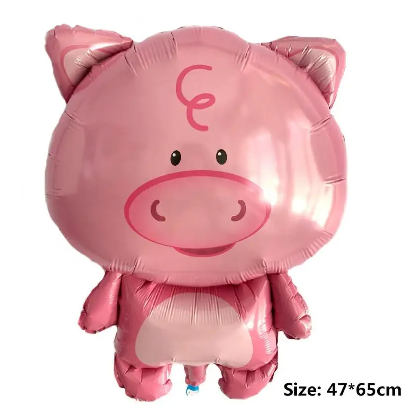 1pc pig 1 шт. воздушные шары из фольги, большая голова свиньи, форма джунглей, милые розовые животные, вечерние декоративный шар, фото реквизит для праздника, дня рождения, свадьбы - Цвет: 1pc pig