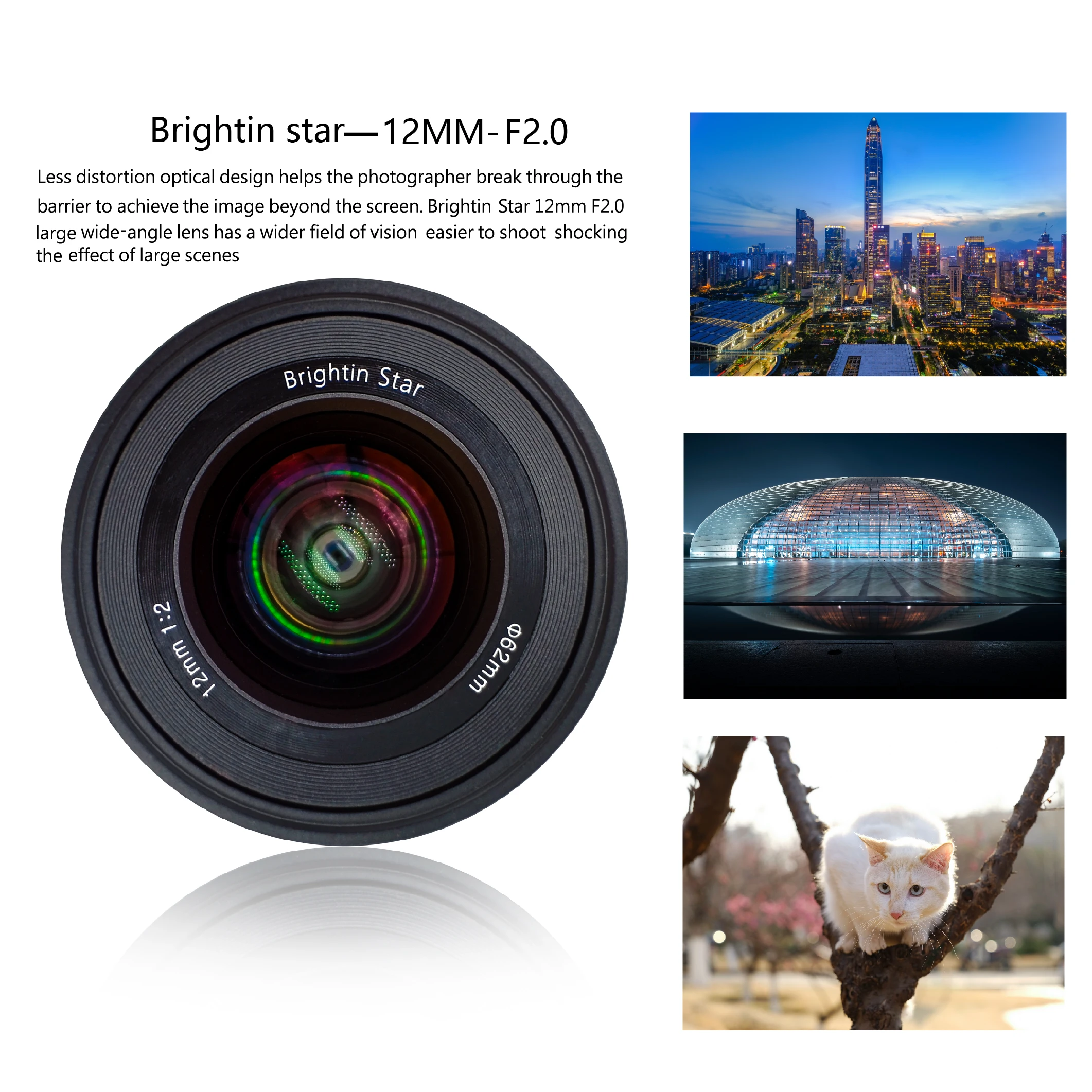 Brightin star 12 мм F2.0 APS-C с большой апертурой объектив ручной фокусировки беззеркальные