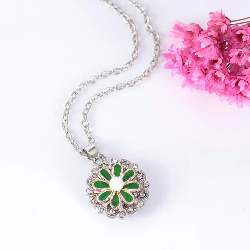 Новинка 2020 года. Вращающееся ожерелье с подвеской в виде капель цветов. Модное