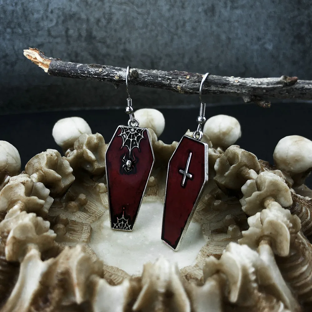 Женские серьги в виде гроба вампира с крестом | Украшения и аксессуары