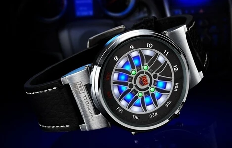 TVG Мужские часы мужские спортивные часы модные креативные автомобильные рулетки синий светодиодный дисплей бинарные часы электронные часы relogio masculino - Цвет: x6silver