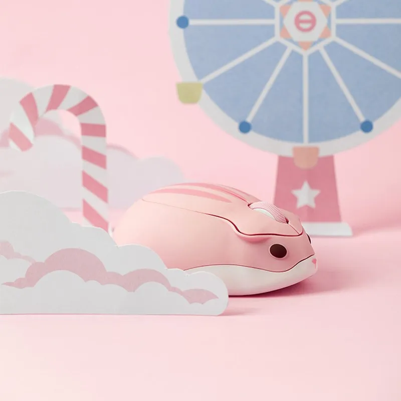 

Cute Cartoon Wireless Mouse Usb Optical Computer Mouse Portable Mini Laptop Mause Pink Hamster Design Mice For Kids Macbook
