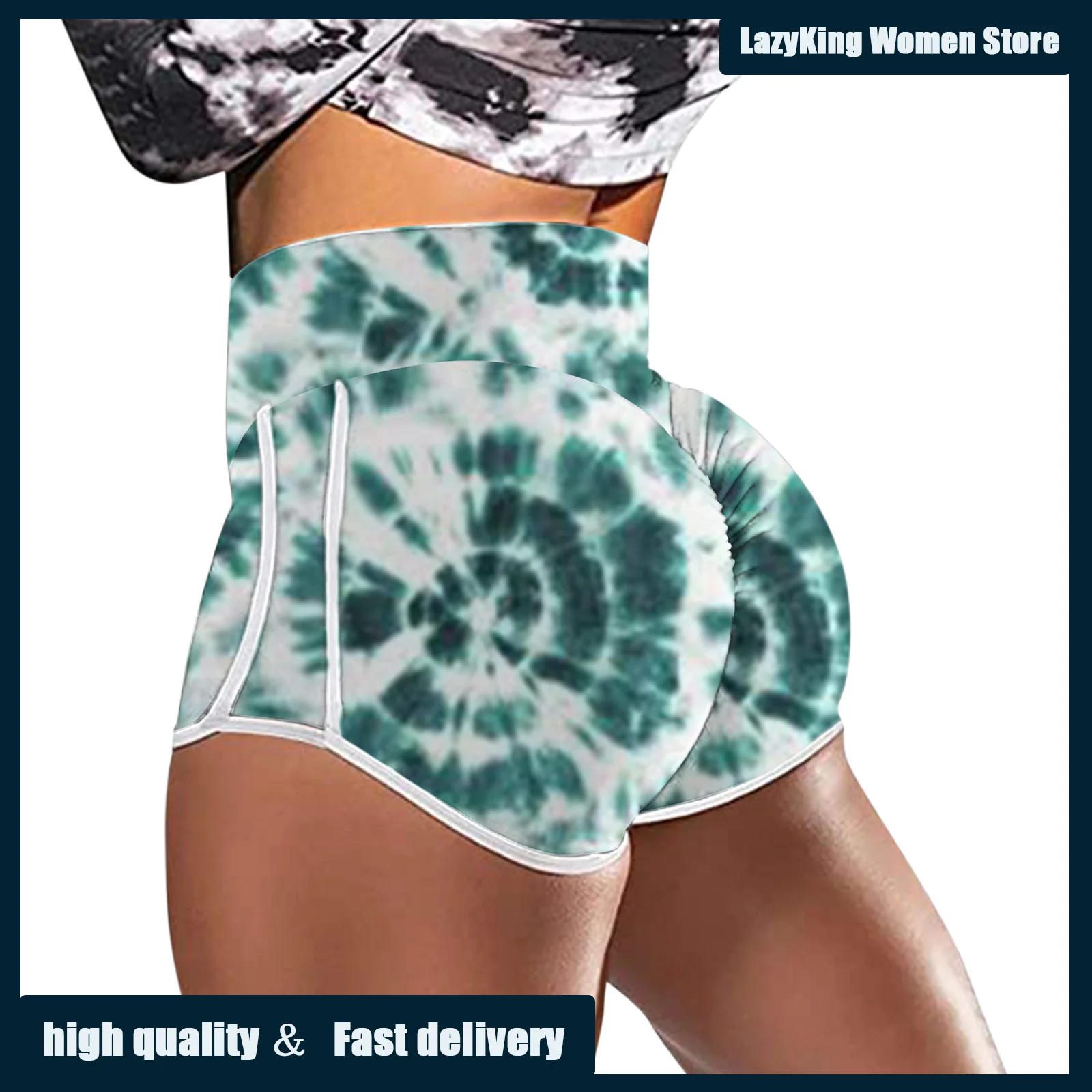 

Seamless Yoga Short Women Tie Dye High Waist Fitness Shorts Squat Proof GYM Workout Casual Butt Lifting Active Wear Leggings