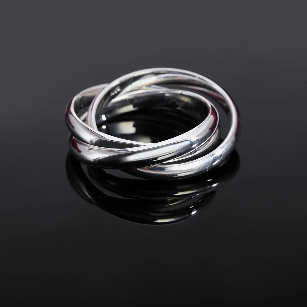 

New Beautiful Fashion 925 Sterling Silver Jewelry Silver Rings for Women Men Three Circles Anel De Prata Bijoux/jlfkajfa