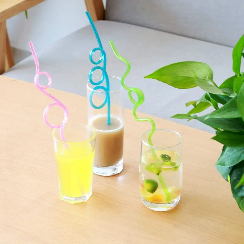 Crazy Loop Straws (Pack of 50) Silly Colorful Reusable Drinking Mega Pack BPA and PFOA Free | Дом и сад