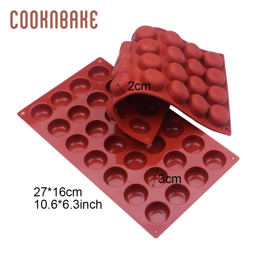 COOKNBAKE Silicone Mold for chocolate candy round biscuit cake pastry baking tool soap ice jello mould diy birthday 28 hole | Дом и сад