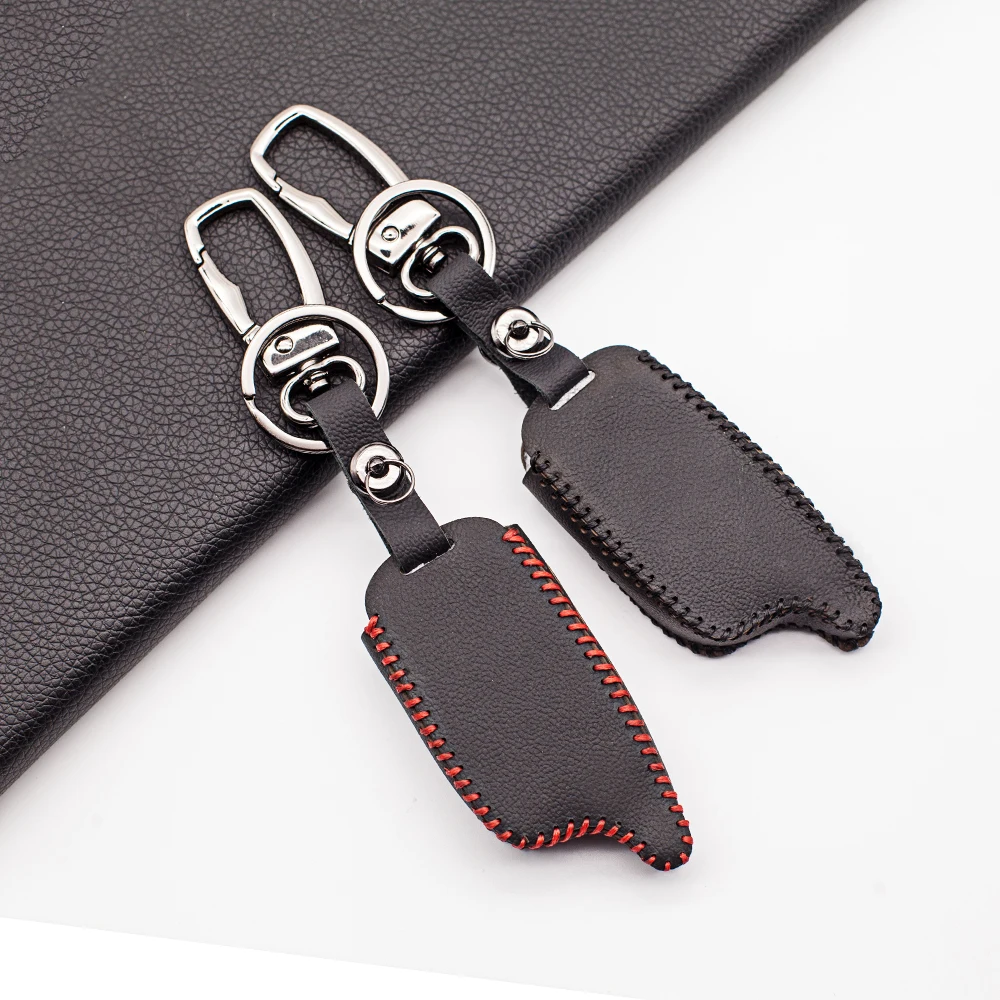 

A9 2-Way LCD Remote Control KeyChain Leather Case Cover For Two Way Car Alarm System Twage Starline A9/A4/A6/A8 Key Chain Fob
