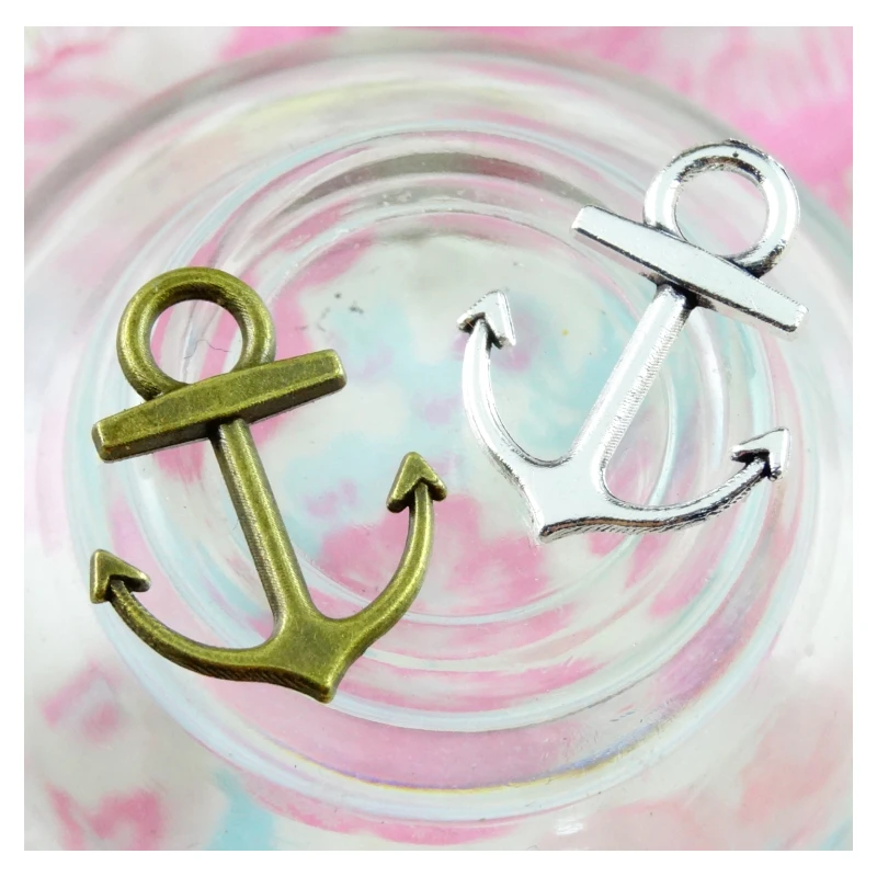 100pcs Anchor Charms DIY Jewelry Making Pendant Fit Bracelets Necklaces Handmade Crafts Antique Silver Plated Bronze Charm