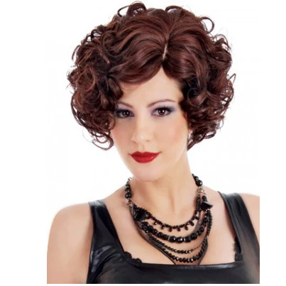 

ZM Hair Women Cosplay Wig Short Wavy Synthetic Hair Wigs Heat Resistant Fiber Burgundy Wigs for Sale