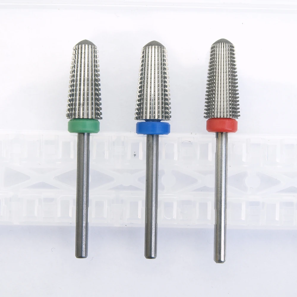 4 in 1 Round Tapered Safety Carbide Nail Drill Bits With Cut Drills Carbide Milling Cutter For Manicure Remove GelAccessories