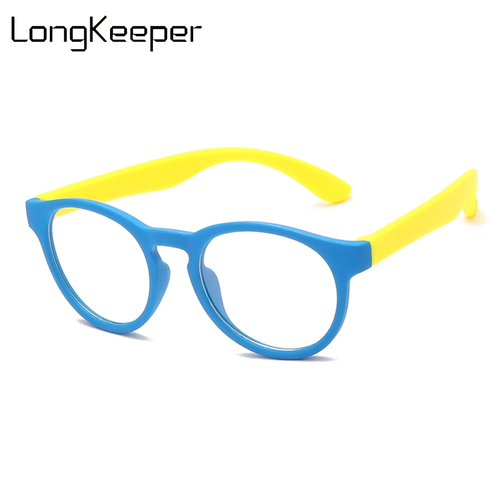 

LongKeeper Kids Anti Blue Light Glasses Boy Girls Cute Round Computer Eyeglasses Fashion Blue Light Blocking Spectacles Oculos