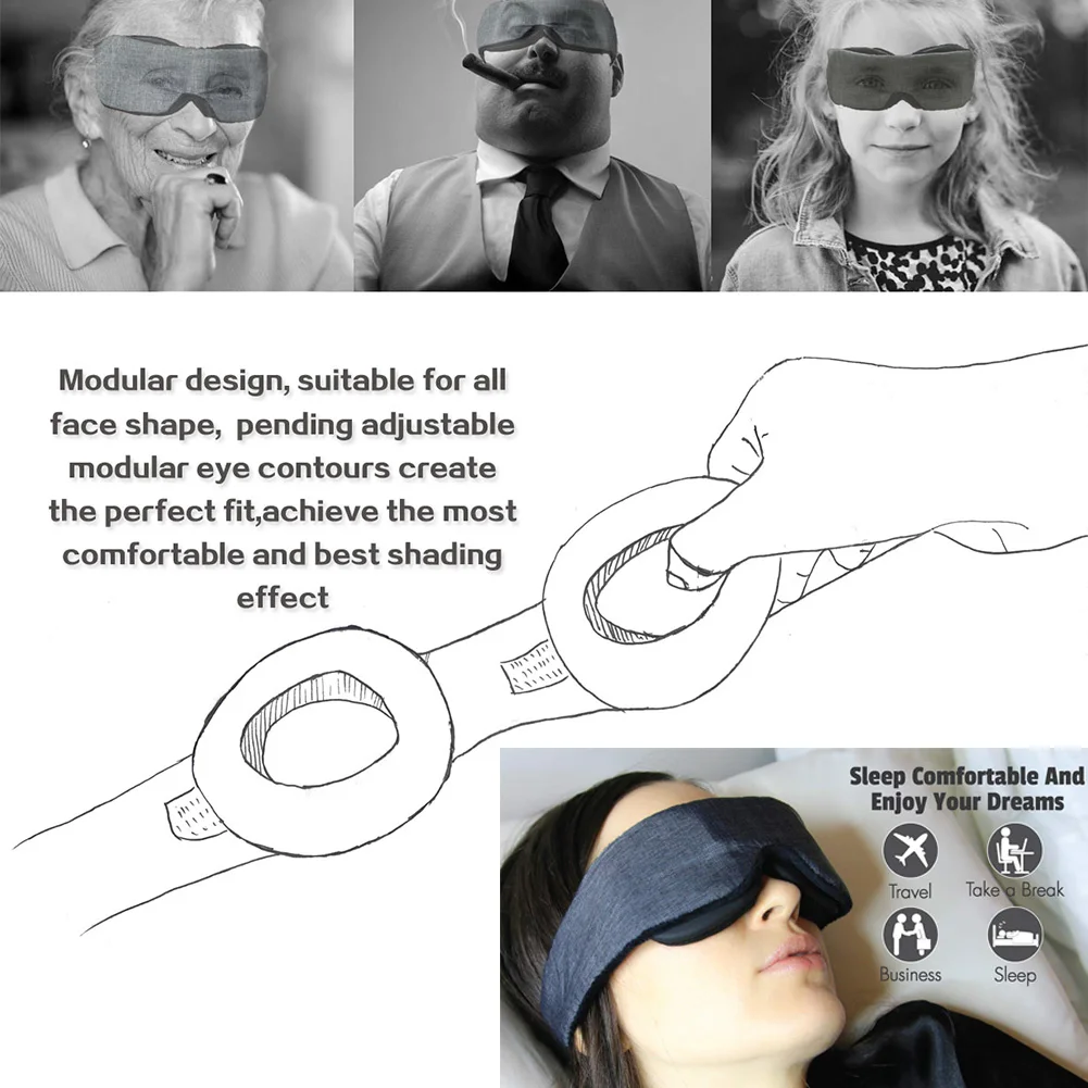 Маска для сна повязка на глаза Манта модульная Регулируемая 3D дышащая Повязка На Голову Повязка На глаза ночная маска очки для сна