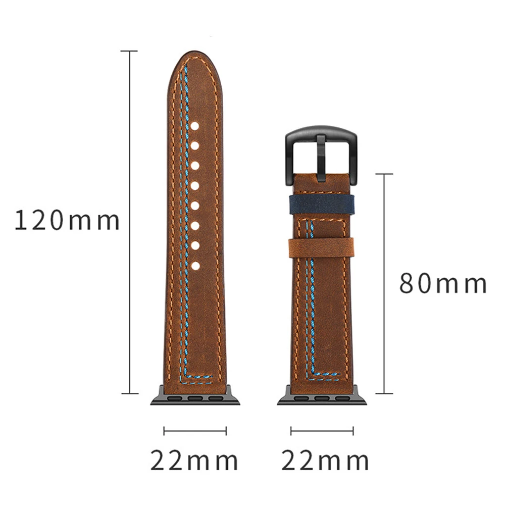 

Genuine Leather Strap for Apple Watch Band 44mm 40mm IWatch 42/38mm Smart Watchband Belt Bracelet Applewatch Series 6 5 4 3 Se