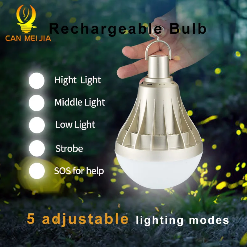 USB перезаряжаемая Светодиодная лампа с регулируемой яркостью 220 В 12 Вт 20 30 40 E27