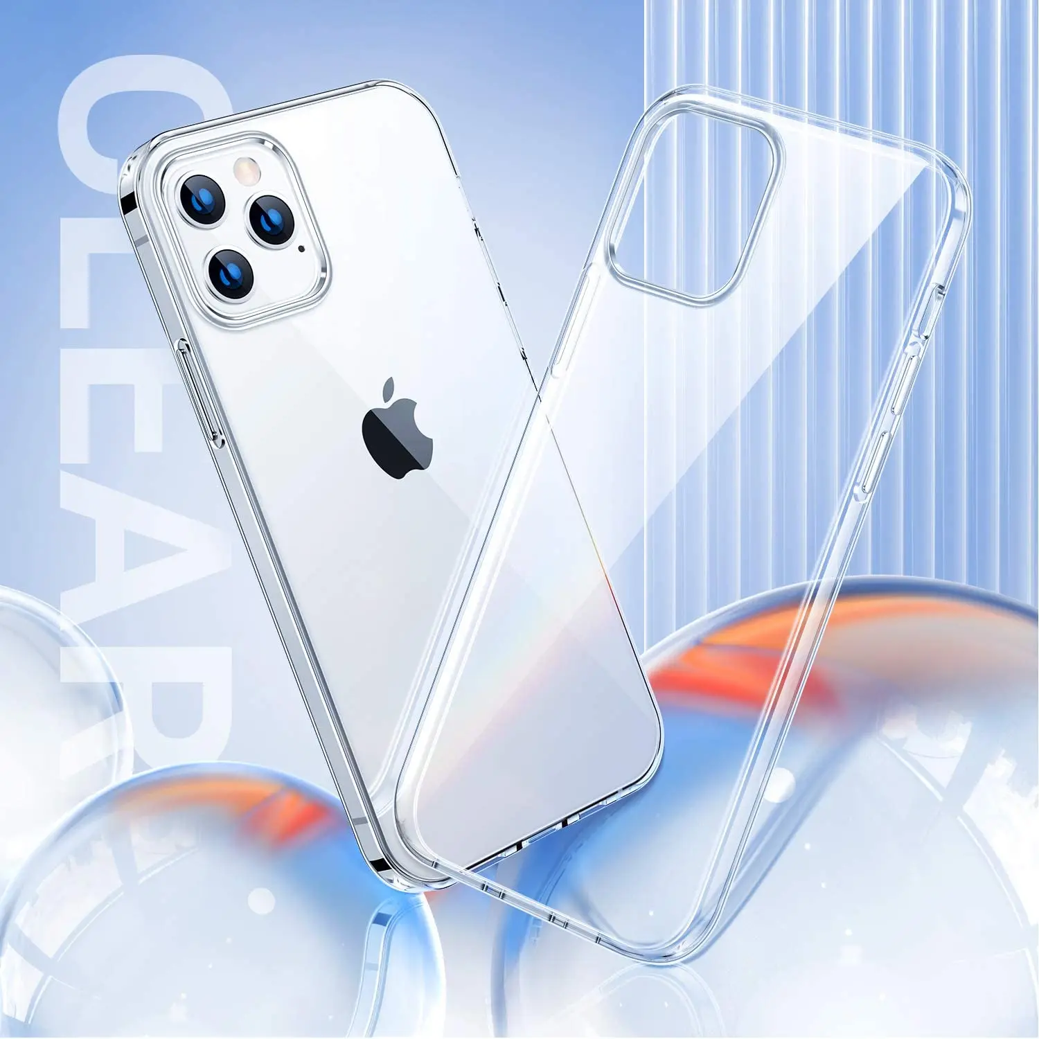 Силиконовый чехол для телефона iPhone 11 12 Pro XS Max X 8 7 6s Plus 5 SE XR Ультратонкий Прозрачный