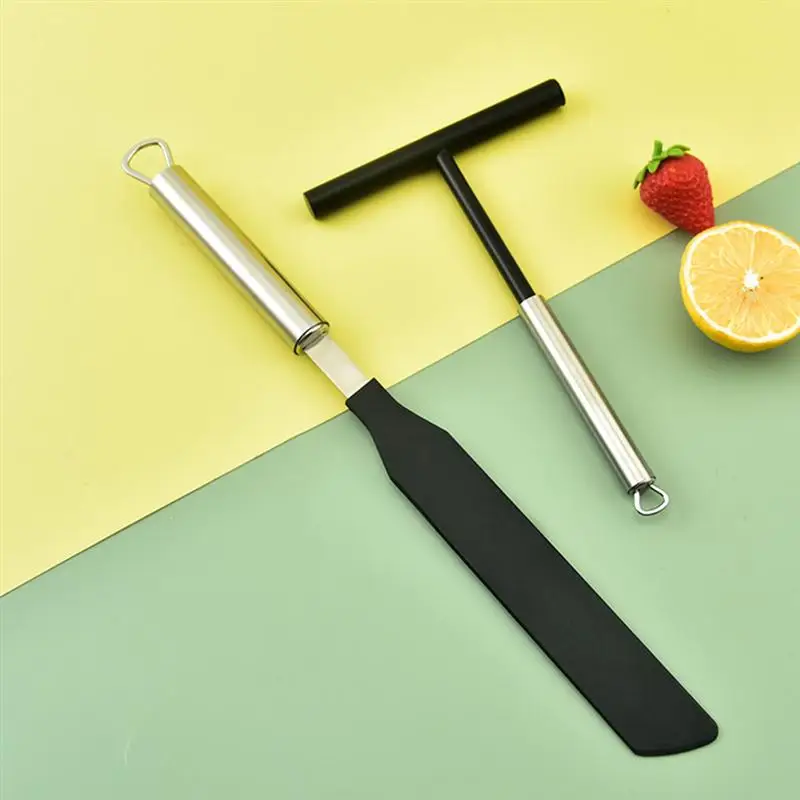 

1 Set Stainless Steel Cake Cream Scraper And Pancake Spatula Set (Silver)