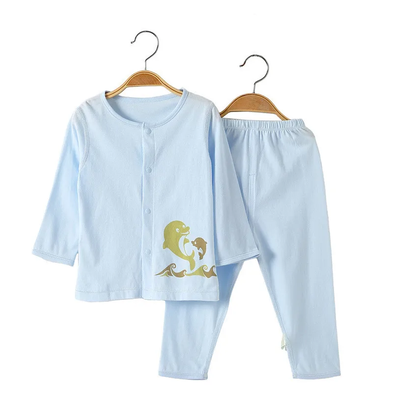 

Thin Section Long-sleeved Baby Top + Shorts Suit Cotton Printing 0-2 Years Old Baby Underwear Pajamas Spring and Summer Newborn