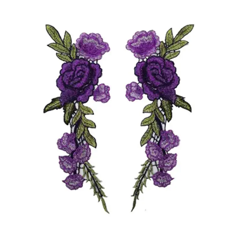 2 шт./компл. вышивки розы значок кружева ткань аппликация сделай сам аксессуары