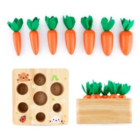 pull carrot toy interactive matching children game toy educational learning kids supply set montessori toy set wooden toys