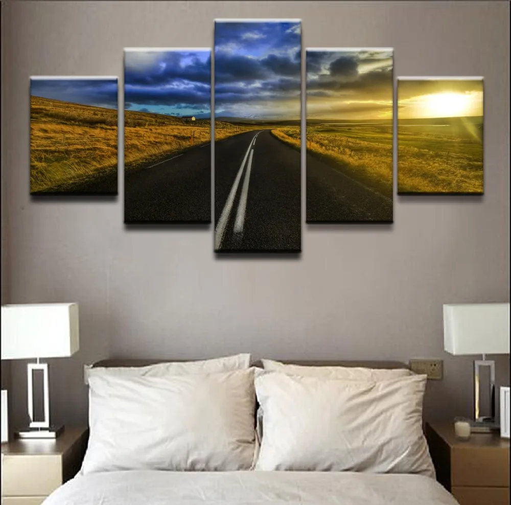 Canvas Painting Wall Art Framework For Living Room Home Decor 5 Pieces Earth Artistic Cloud Sunrise Pictures HD Prints Poster | Дом и сад