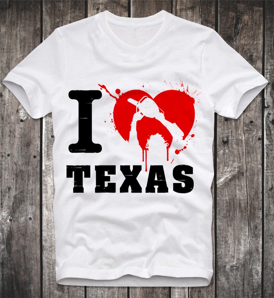 Футболка Техасская резня бензопилой Leatherface Ретро винтажный фильм ужасов I Love