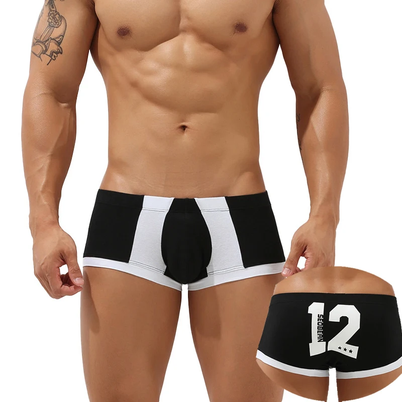 Мужское нижнее белье сексуальные трусы-боксеры с мешочком трусы для отдыха сна