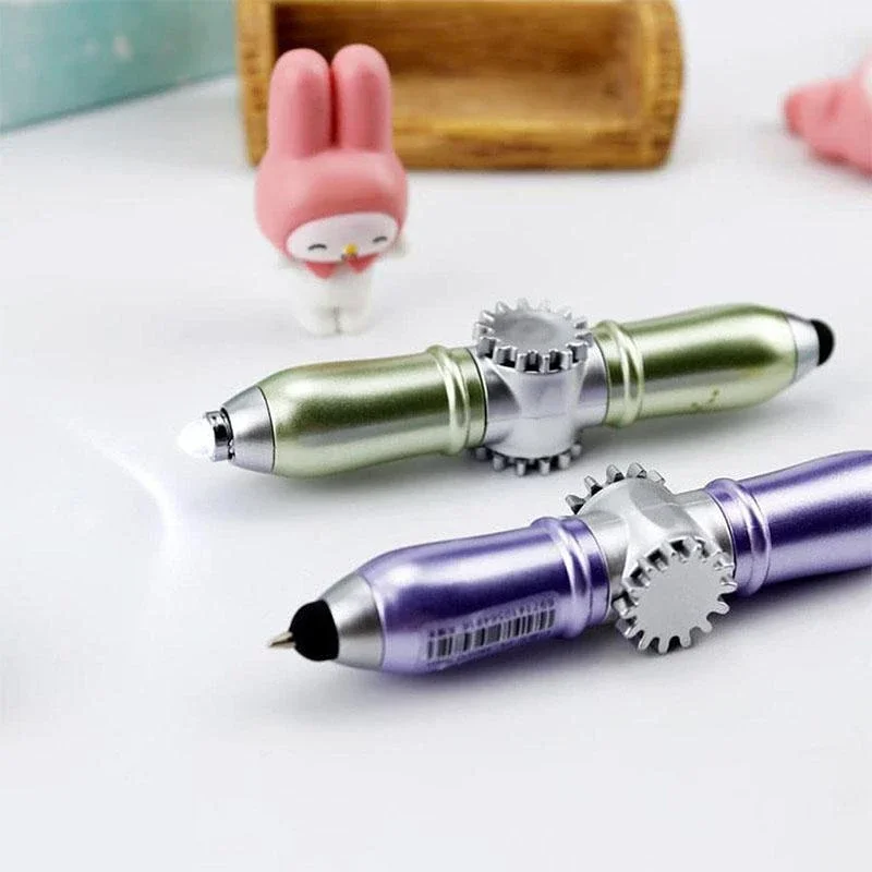 LED Rotating Touch Screen Fingertip Pen New Multifunctional Gyro Blue Ballpoint Dropshipping | Дом и сад