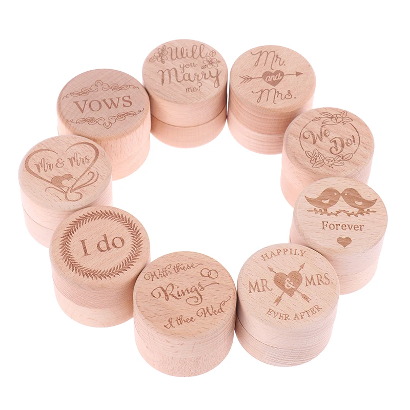 

Personalized Rustic Wedding Wooden Ring Box Jewelry Trinket Storage Container Holder Custom Rings Bearer Blank DIY