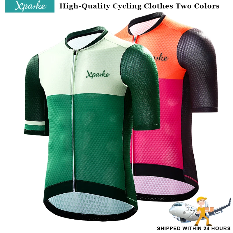 

Xparke Cycling Jersey Men Reflective MTB Road Bike Clothes Bicycle Jersey Mesh Breathable Cycling Clothing Summer Bike Jersey