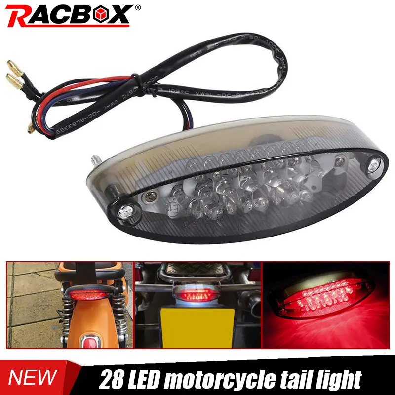 Мини 28LED задний фонарь стоп сигнала для мотоцикла дым светодиодная лампа