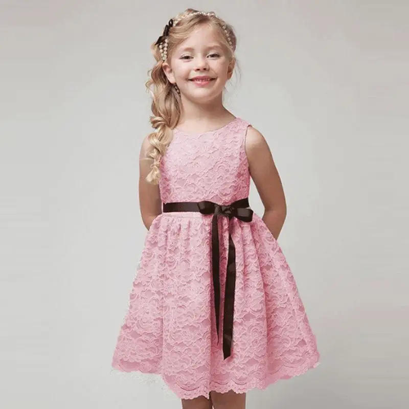 Летнее кружевное платье для девочек детские платья принцессы элегантные