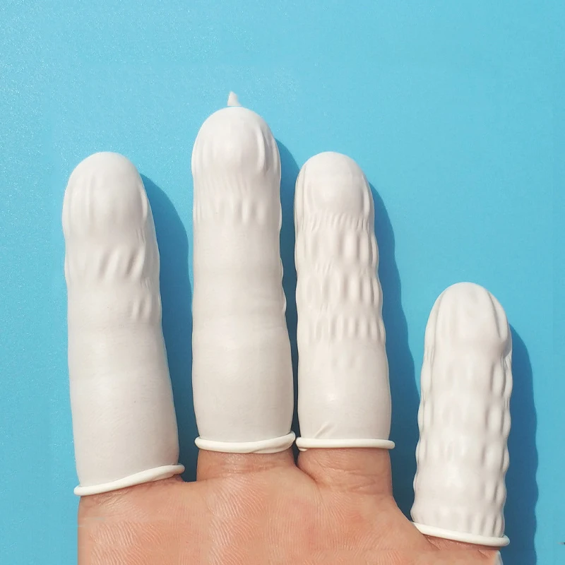 

150pcs Natural Rubber Gloves Finger Cots Latex Fingertip Protective Disposable Gloves
