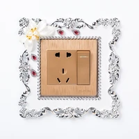 new switch sticker resin single light switch surround socket finge switch cover square shape switch stickers switch sticker wa