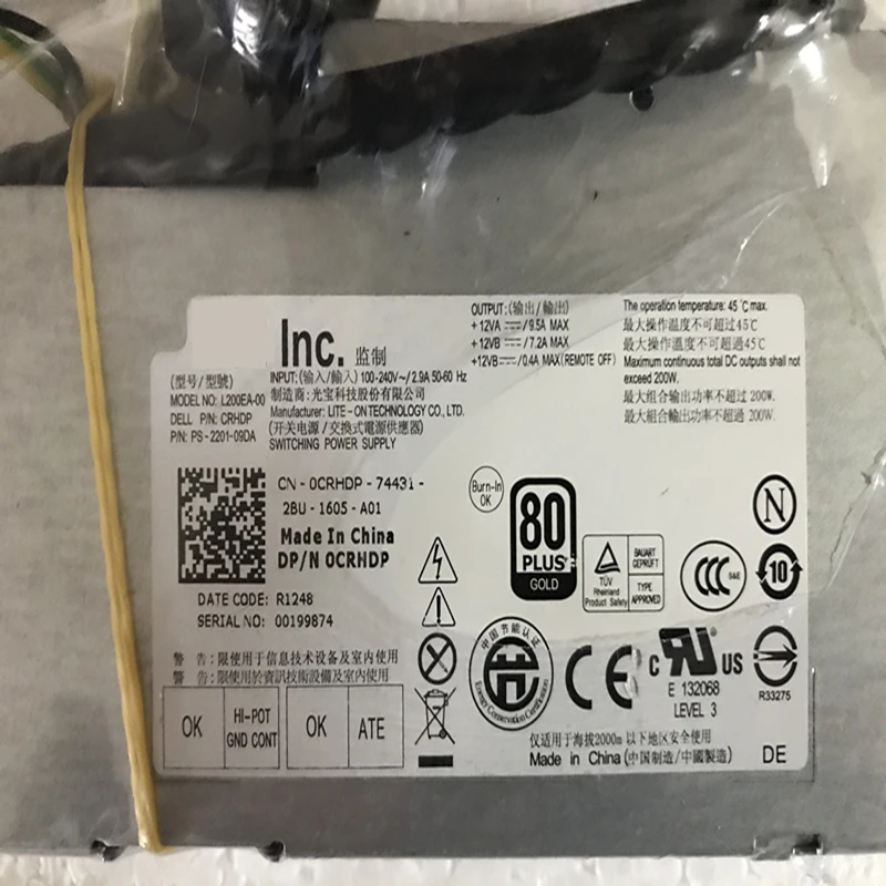 Brand-New PSU For Dell AIO OptiPlex 9010 2330 9020 200W Power Supply L200EA-00 L200EA-01 F200EU-01 D200EA-00 0RYK84 CRHDP VVN0X |