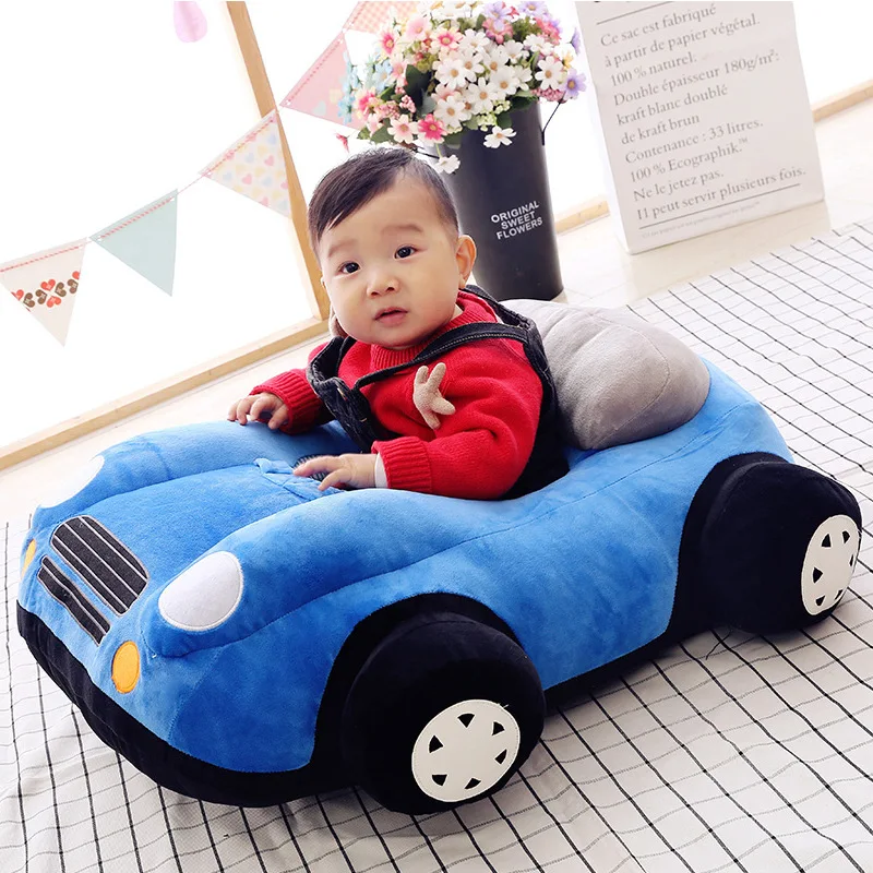 Baby Infant Dining Chair Infant Learn to Sit Sofa Small Car Learn Seat Plush Toys Cartoon Car Fabric Safety Seat