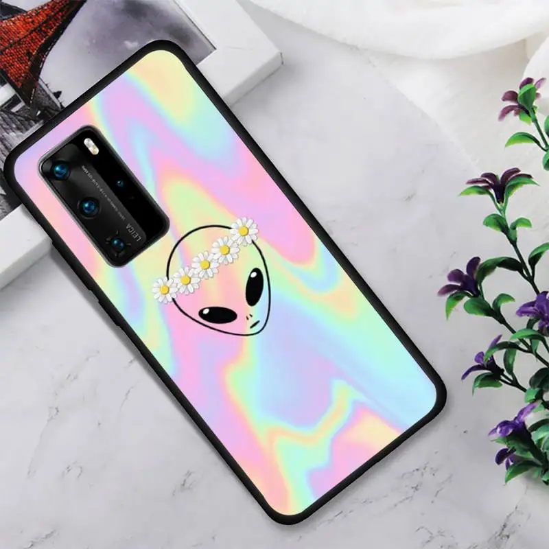 

Trippy Tie Dye Peace Alien Phone Case For Huawei Nova 2 3 4 5 7 I T Plus E Pro Se Y 5 6 7 8 9 10 P Plus Prime 2018 S Cover