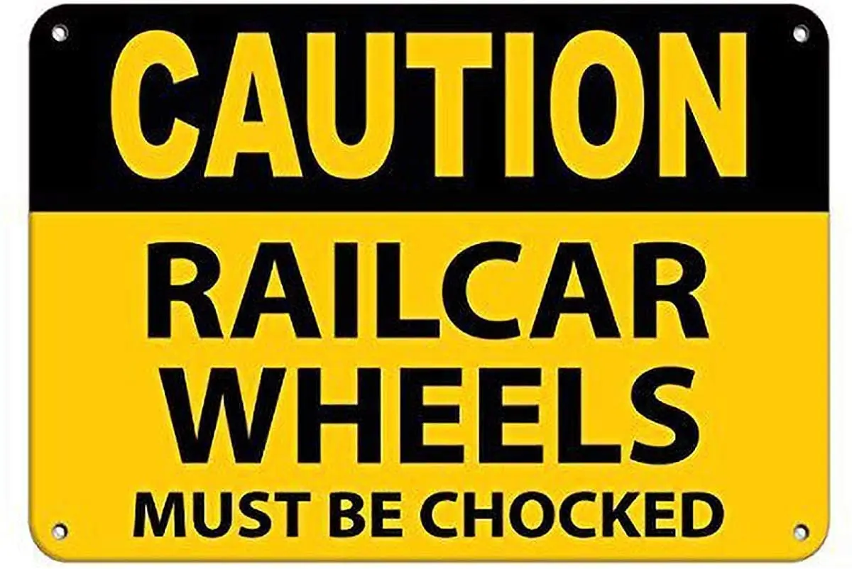 

Caution Railcar Wheels Must Be Chocked Traffic Personalised Door Hanger Teenager Decor Bar Pub Look Reproduction