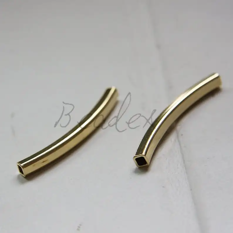 

Solid Brass Curved Square Tube 4x4x45mm with ID 2.3mm (3297C)