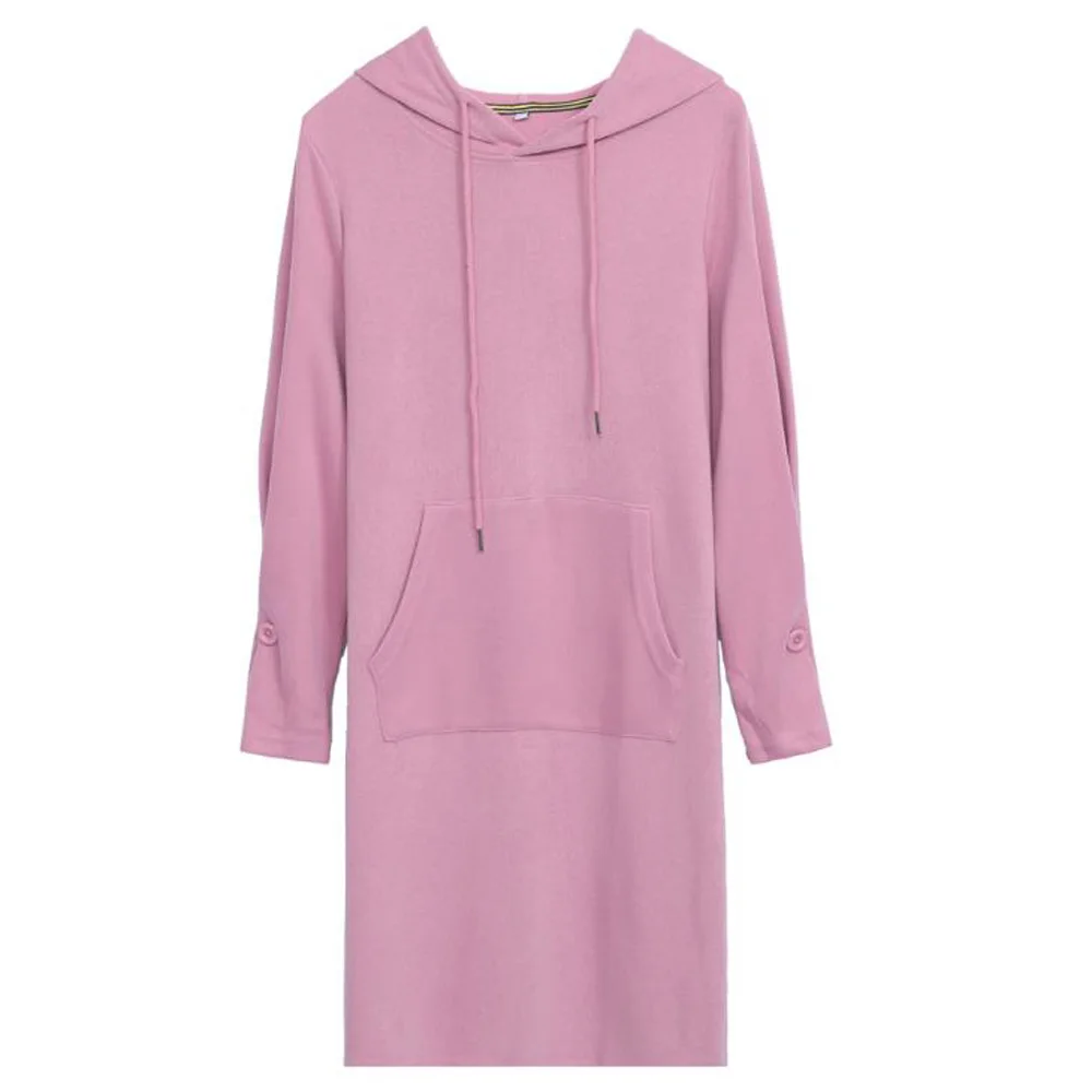 Женское платье-толстовка с длинным рукавом размера плюс осенне-зимнее платье