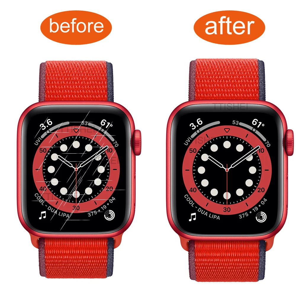 

For Apple Watch 4 5 6 SE Screen Protector 44mm 40mm Soft TPU Film Not Tempered Glass For Iwatch Screen Protect Film Bumper Cover