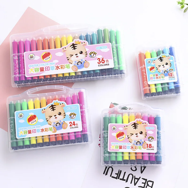 Многоцветная Акварельная ручка с печатью моющаяся детский набор для рисования в