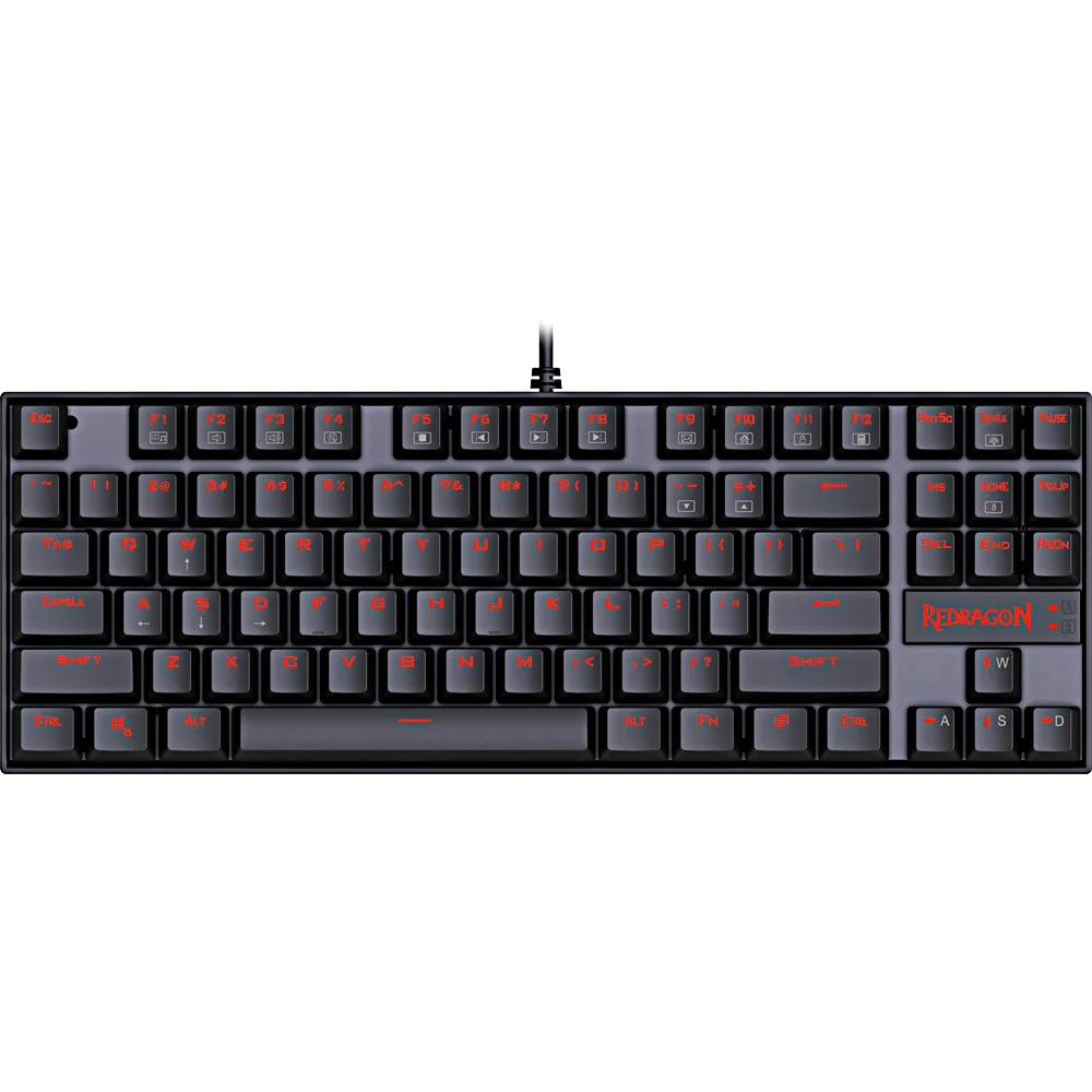 

Механическая игровая клавиатура Redragon K552 KUMARA со светодиодной подсветкой, компактная Проводная клавиатура с 87 клавишами и голубыми переключ...