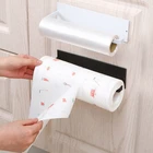 Самоклеящийся держатель для туалетной бумаги, настенный держатель для рулонов для ванной и кухни, стойка для бумажных салфеток, современный черный крючокВтч