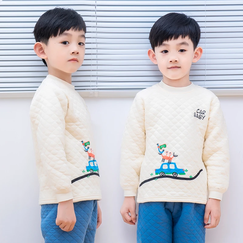 Baby Tshirt Thick Winter Warm Home Wear Newborn Baby Boys Girls Tops T-shirt Kids Clothing Baby Clothes